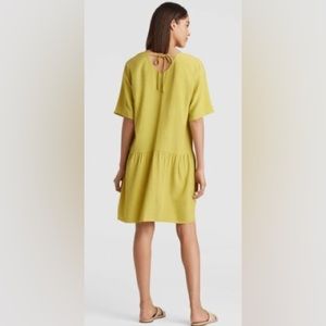 Eileen Fisher Drop Waist Dress - Chartreuse Yellow - Size M